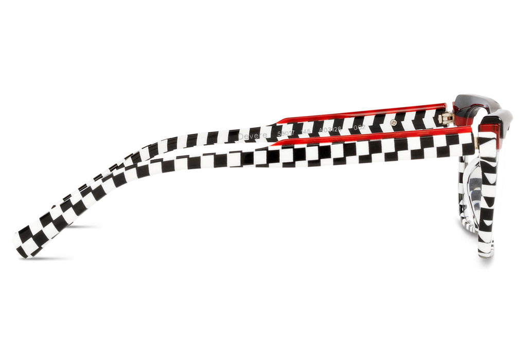 Alain Mikli - Devere (A03126) Eyeglasses Damier Black White/Red/Black