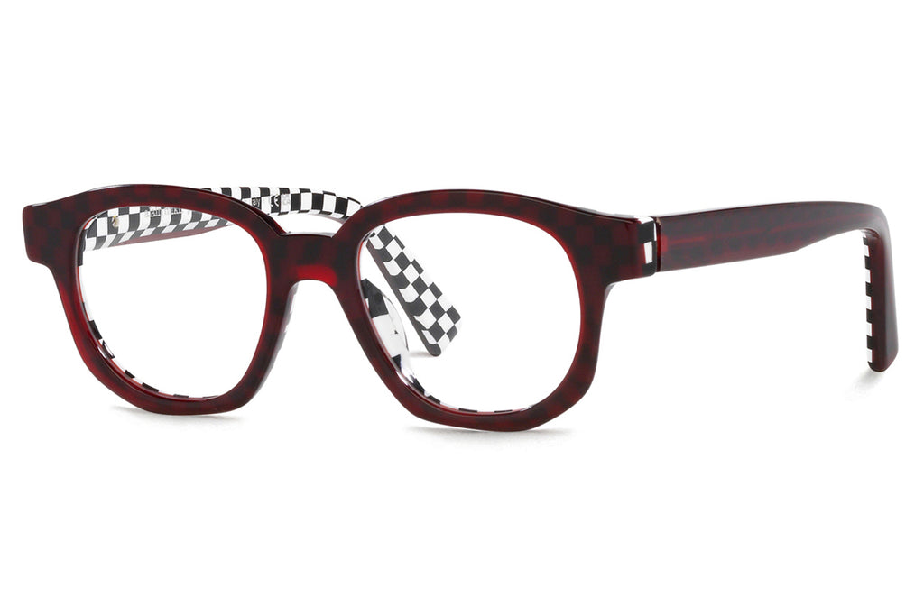 Alain Mikli - A03161 Eyeglasses Transparent Burgundy/Damier Black White