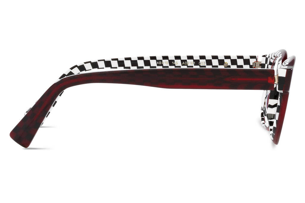 Alain Mikli - A03161 Eyeglasses Transparent Burgundy/Damier Black White