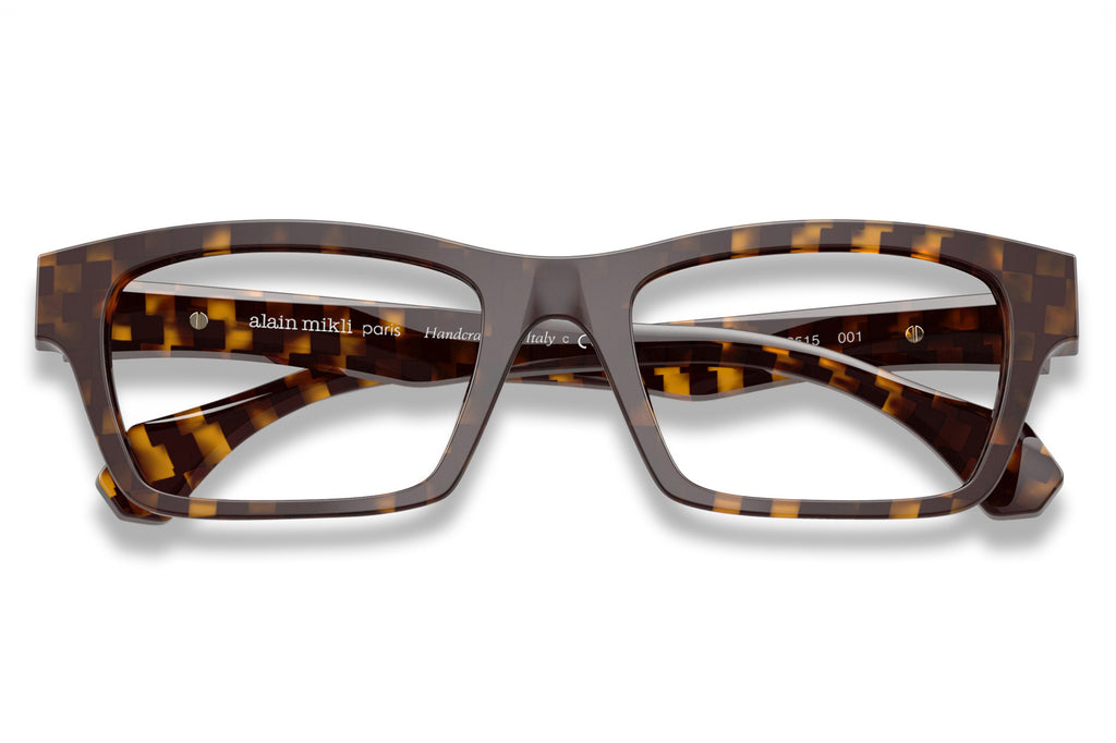 Alain Mikli - A03515 Eyeglasses New Damier Bourdeaux/Yellow