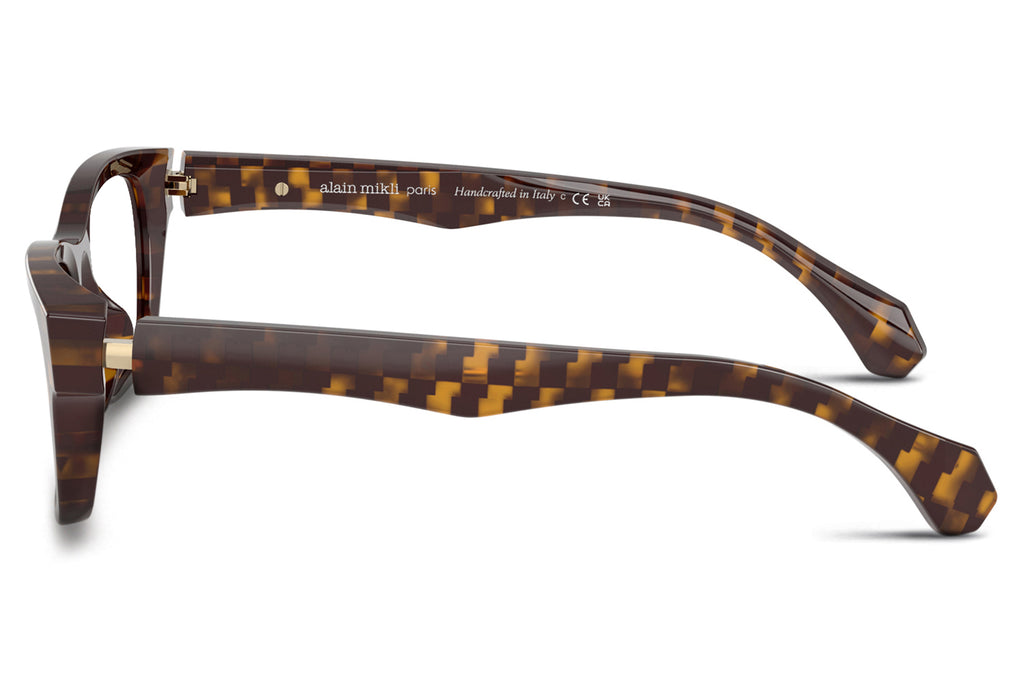Alain Mikli - A03515 Eyeglasses New Damier Bourdeaux/Yellow