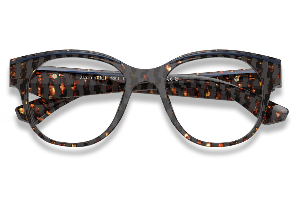 Alain Mikli - A03520 Eyeglasses New Damier Havana/Opal Blue