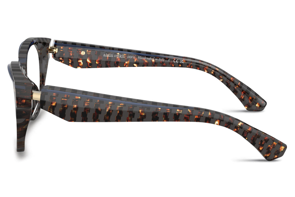 Alain Mikli - A03520 Eyeglasses New Damier Havana/Opal Blue
