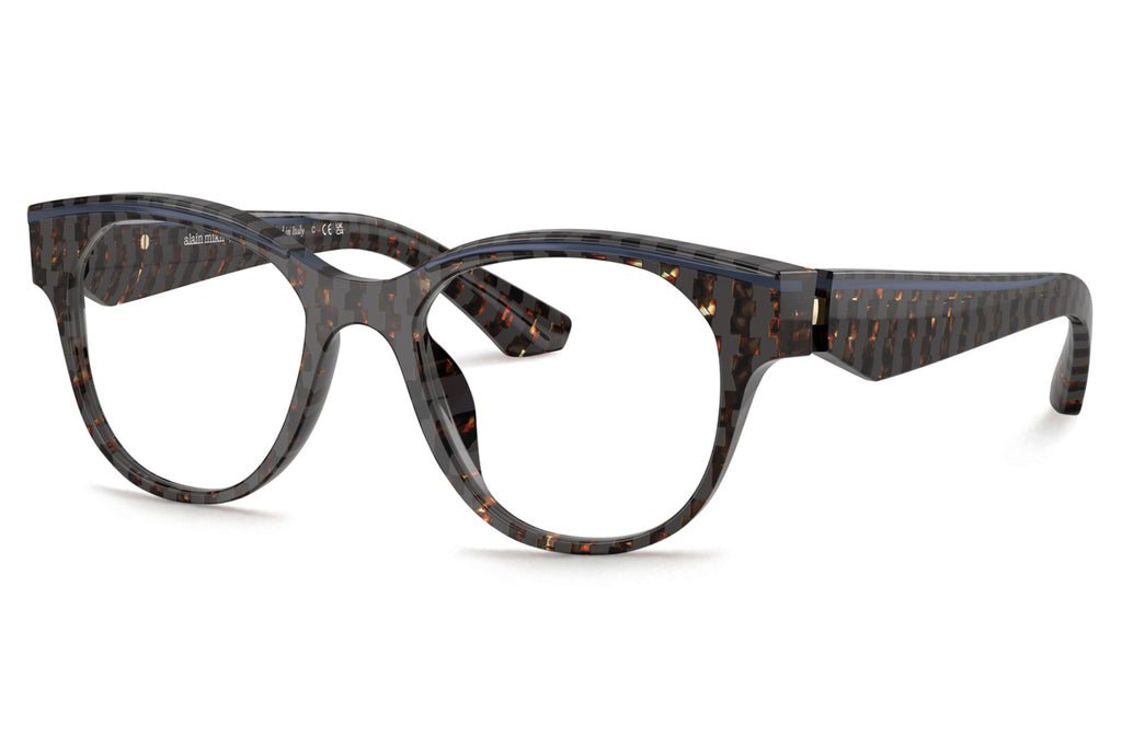 Alain Mikli - A03520 Eyeglasses New Damier Havana/Opal Blue