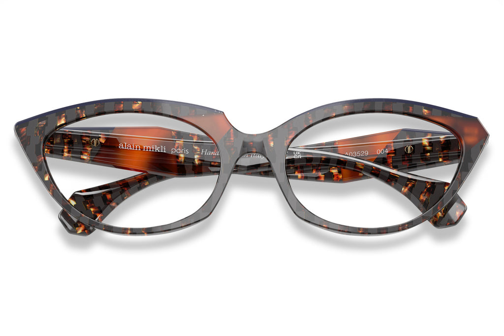 Alain Mikli - A03529 Eyeglasses Damier Havana/Opal Blue