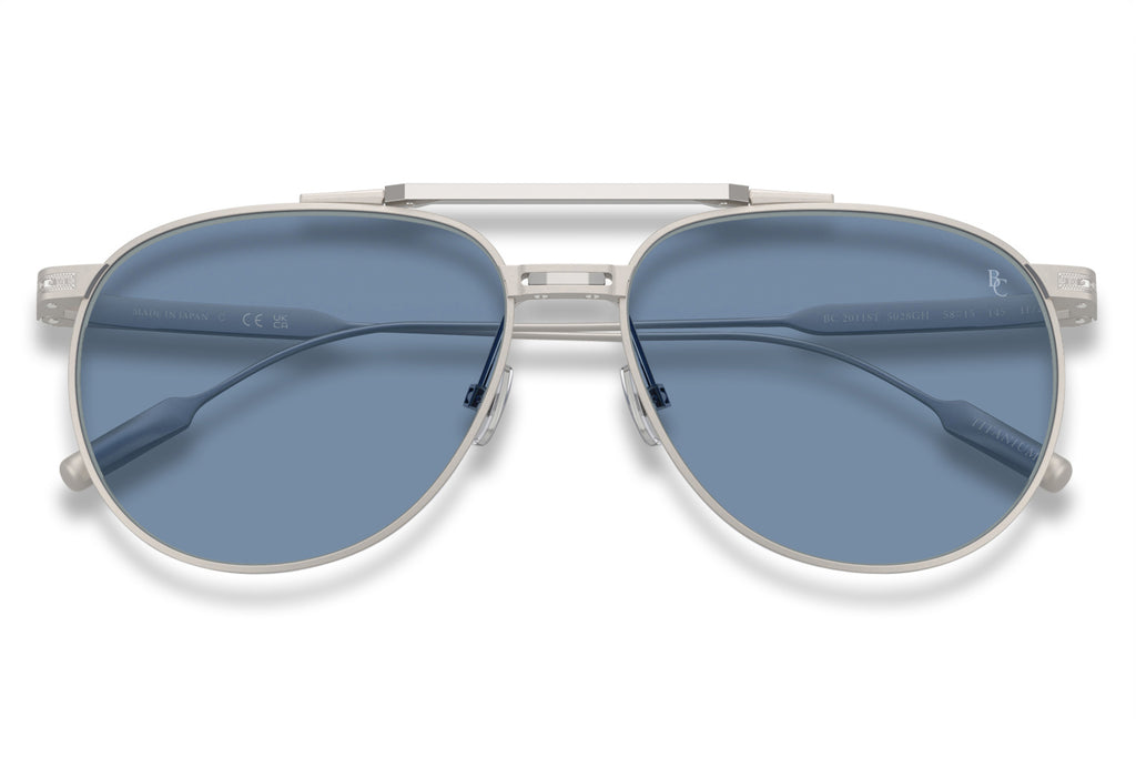Brunello Cucinelli® BC2011ST Sunglasses - Luxury Eyewear Argento Sabbiato with Blue Transition Lense