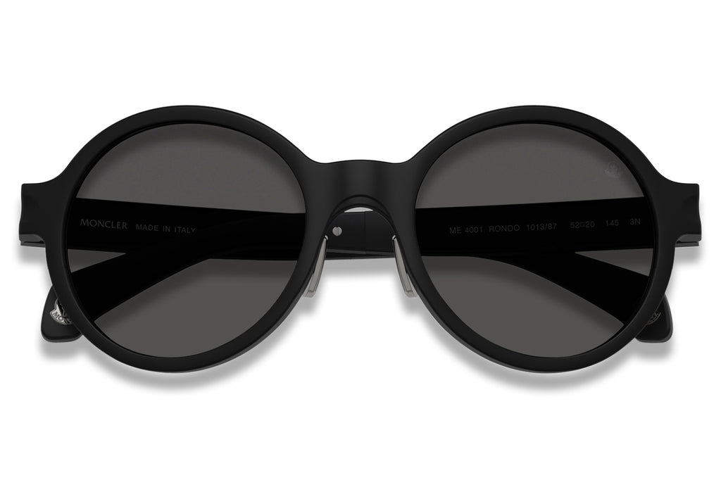 Moncler Lunettes® Rondo (ME4001) Sunglasses Matte Black w/ Black Lenses