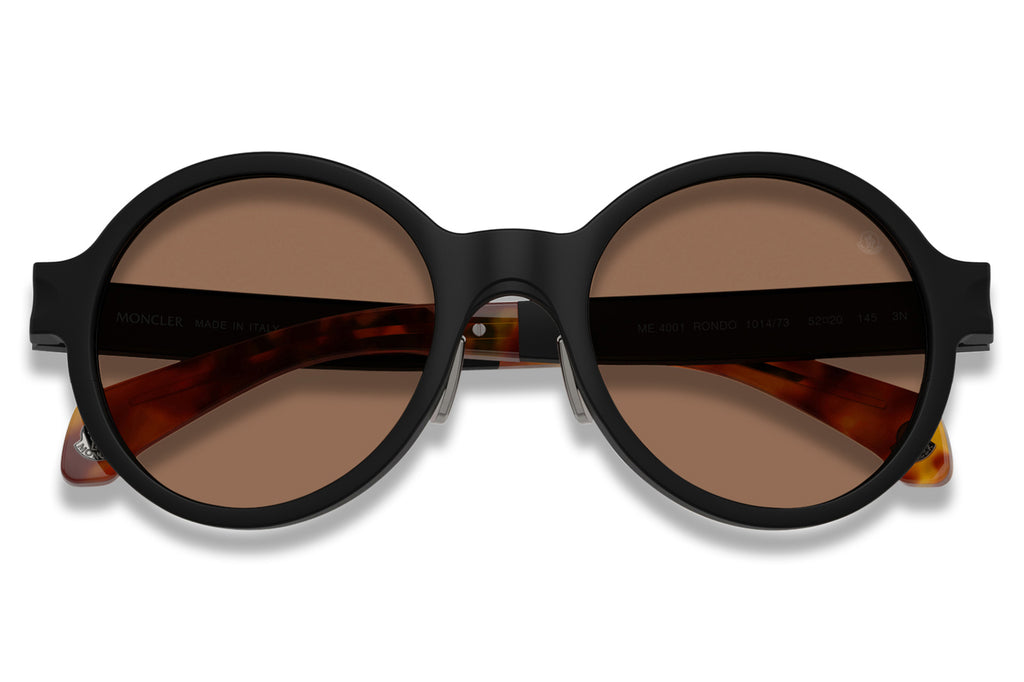 Moncler Lunettes® Rondo (ME4001) Sunglasses Matte Black w/ Brown Lenses