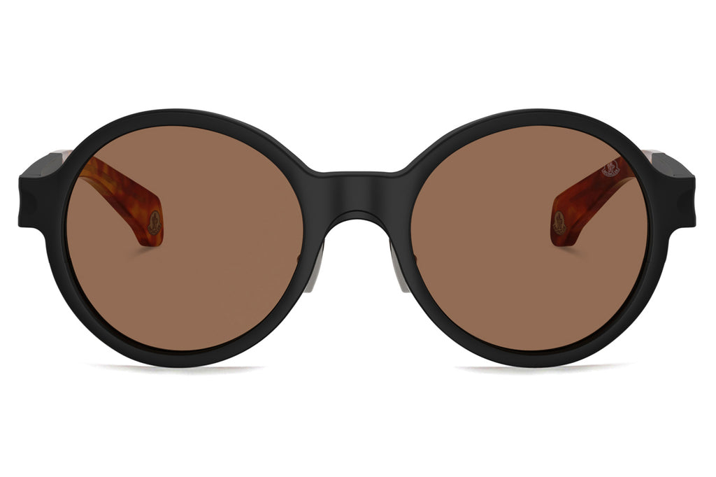 Moncler Lunettes® Rondo (ME4001) Sunglasses Matte Black w/ Brown Lenses