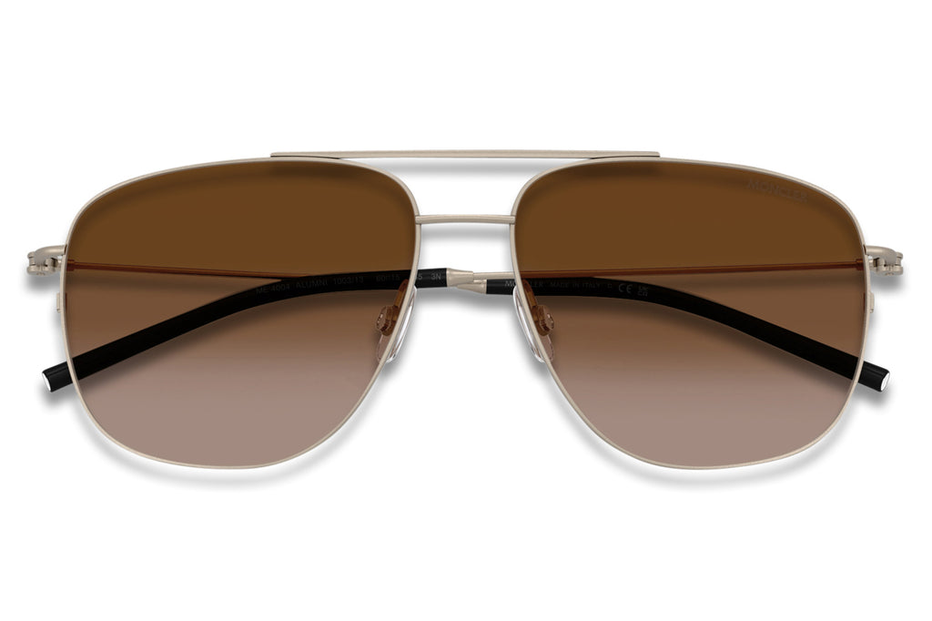Moncler Lunettes® - Alumni (ME4004) Sunglasses Matte Bronze with Dark Brown Mirror Rose Gold Lenses
