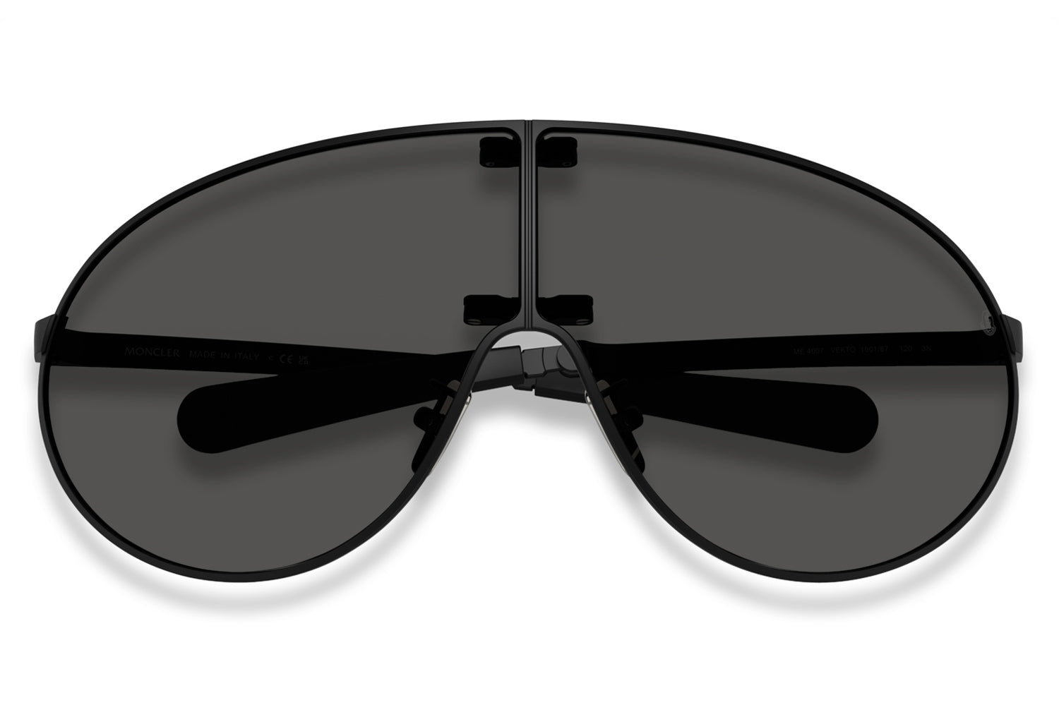 MONCLER　ビッグシルエット　ブラックワッペン Moncler® - Vekto (ME4007) | Foldable Wraparound Mask Sunglasses