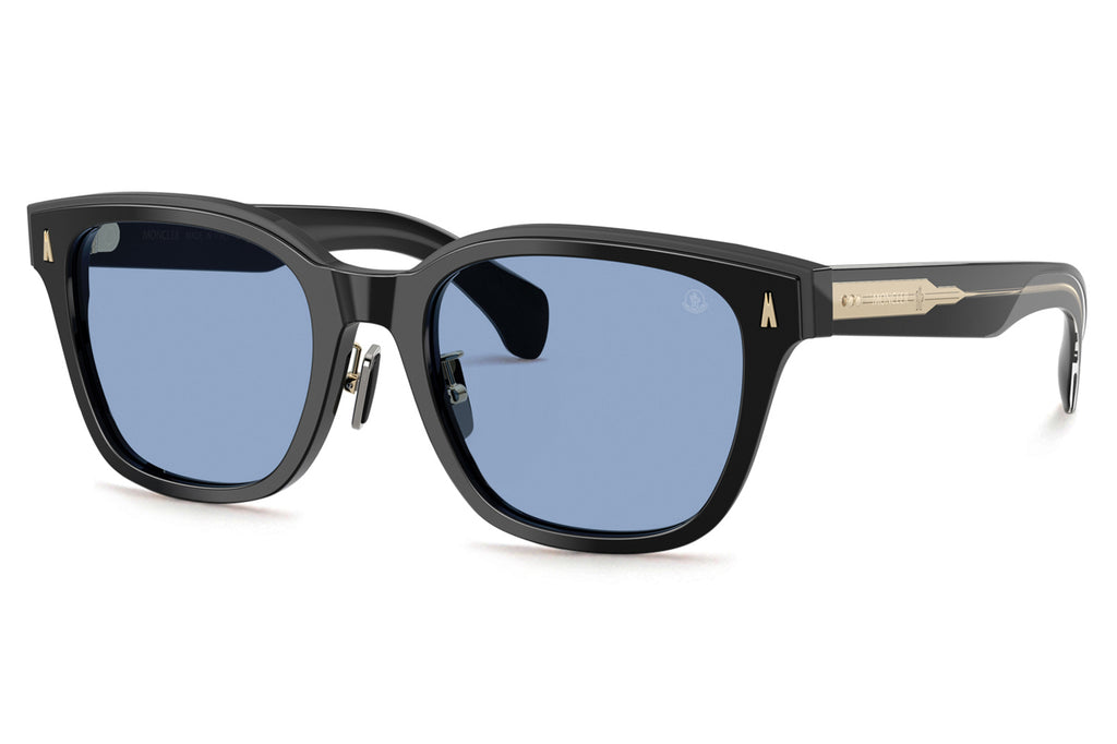 Moncler Lunettes® - Metrope (ME6002D) Sunglasses Shiny Black w/ Blue Lenses