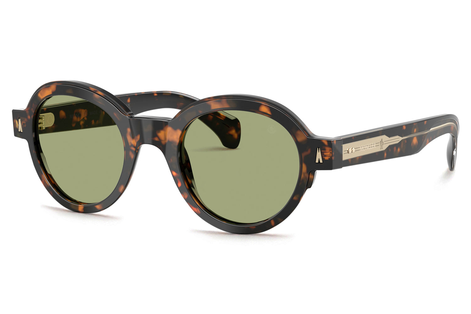 MONCLER モンクレール LOGO Sunglasses ROUND Matte Off-white Futuro Round Sunglasses - Sunglasses for Men