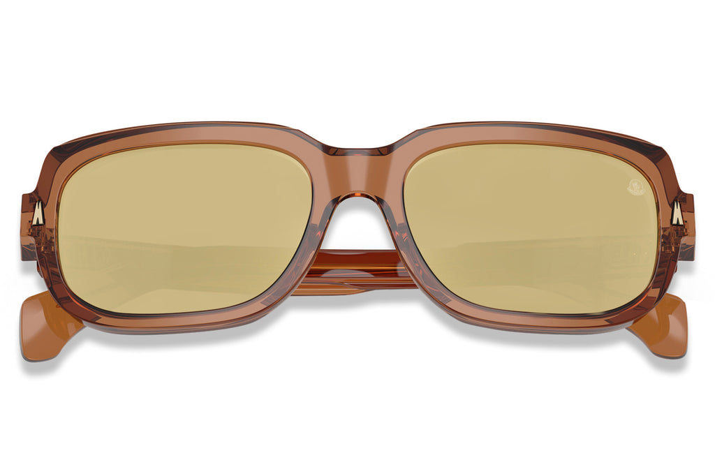 Moncler Lunettes® - Suntrap (ME6008) Sunglasses Transparent Shiny Cognac with Brown Mirror Lenses