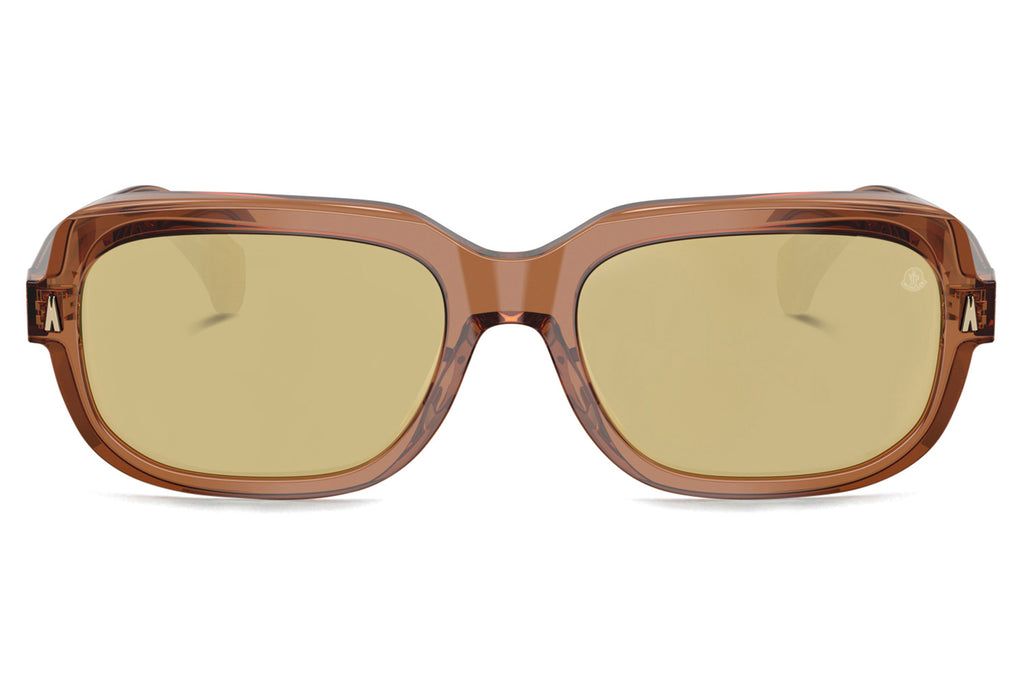 Moncler Lunettes® - Suntrap (ME6008) Sunglasses Transparent Shiny Cognac with Brown Mirror Lenses