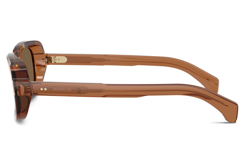Moncler Lunettes® - Suntrap (ME6008) Sunglasses Transparent Shiny Cognac with Brown Mirror Lenses