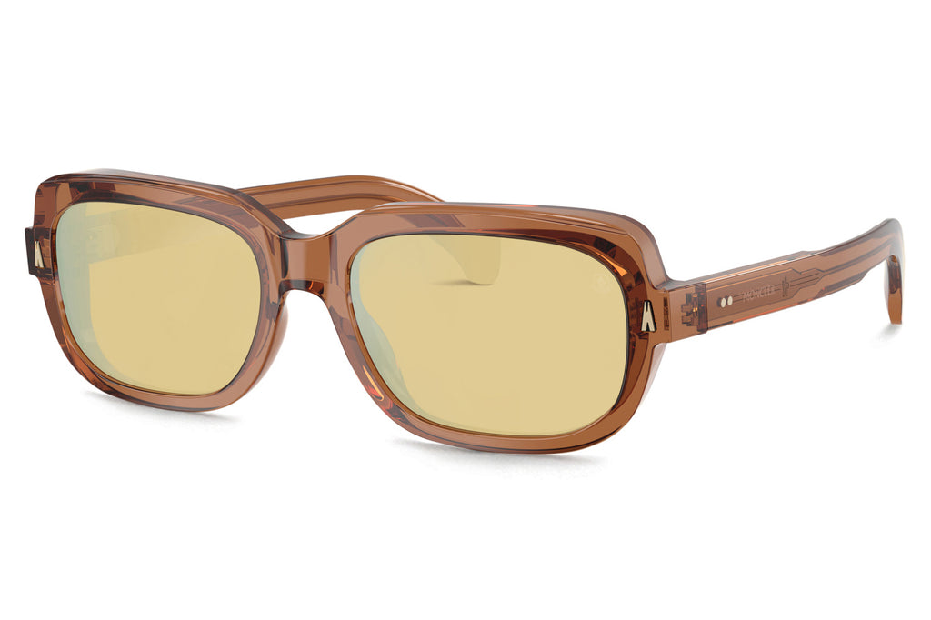 Moncler Lunettes® - Suntrap (ME6008) Sunglasses Transparent Shiny Cognac with Brown Mirror Lenses