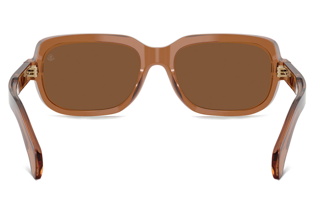 Moncler Lunettes® - Suntrap (ME6008) Sunglasses Transparent Shiny Cognac with Brown Solid Polar Lens