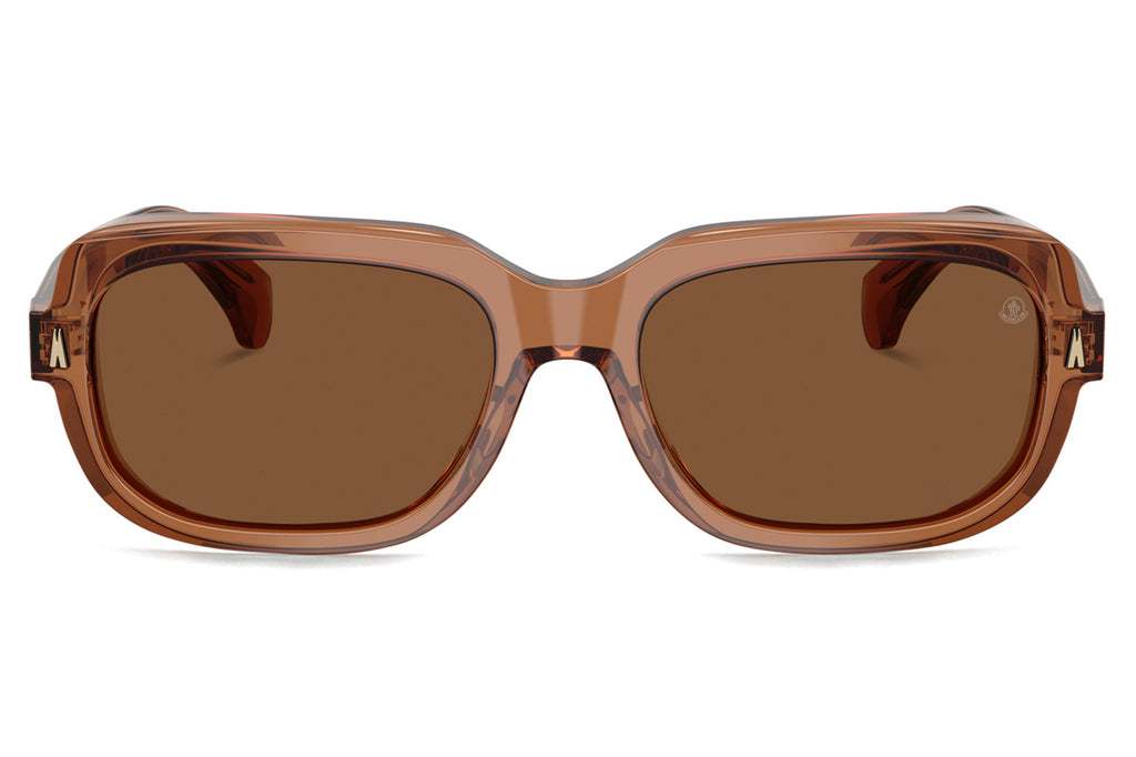 Moncler Lunettes® - Suntrap (ME6008) Sunglasses Transparent Shiny Cognac with Brown Solid Polar Lens