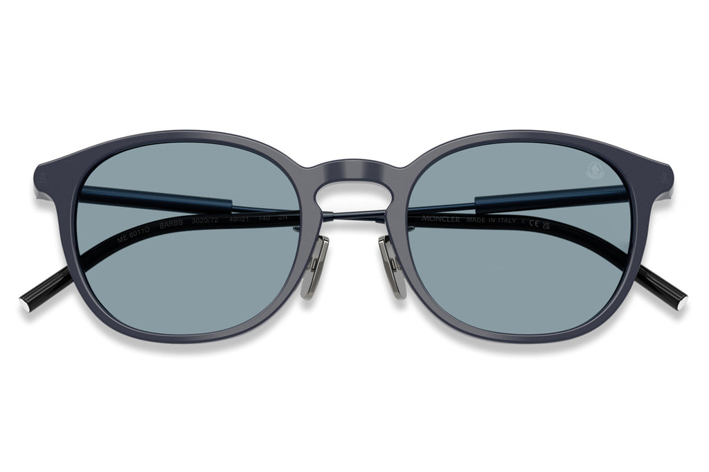 Moncler Lunettes® - Barbb (ME6011D) Sunglasses Shiny Dark Blue with Solid Blue Lenses