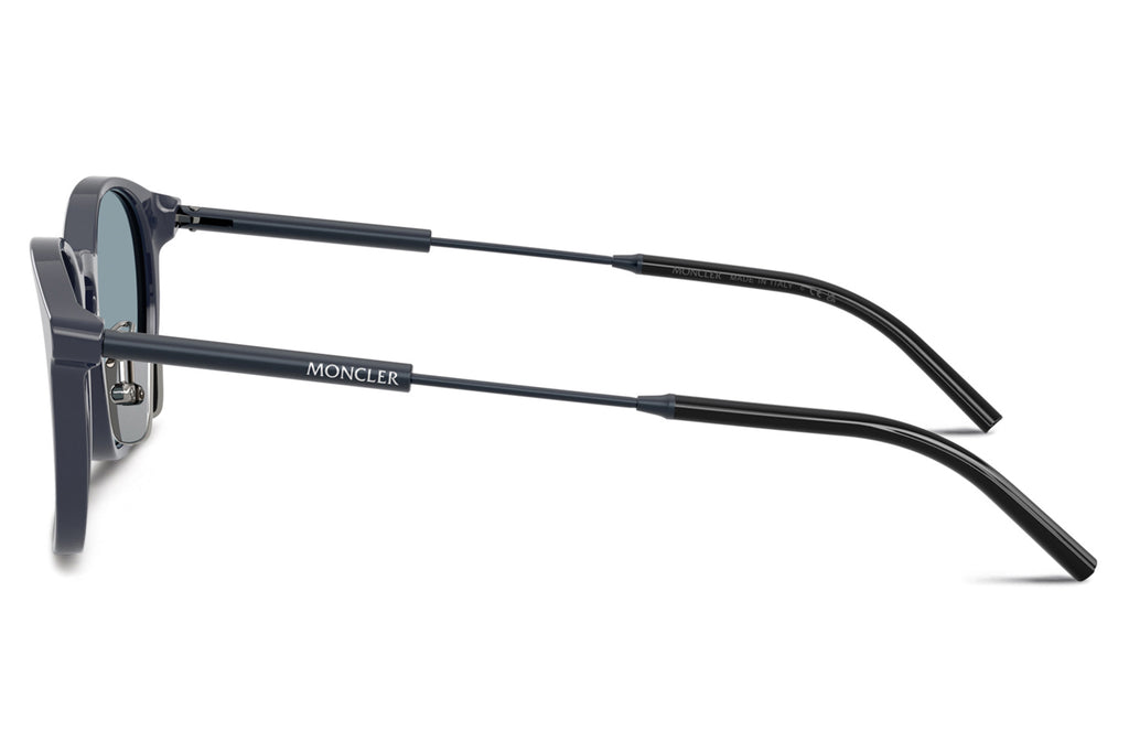 Moncler Lunettes® - Barbb (ME6011D) Sunglasses Shiny Dark Blue with Solid Blue Lenses