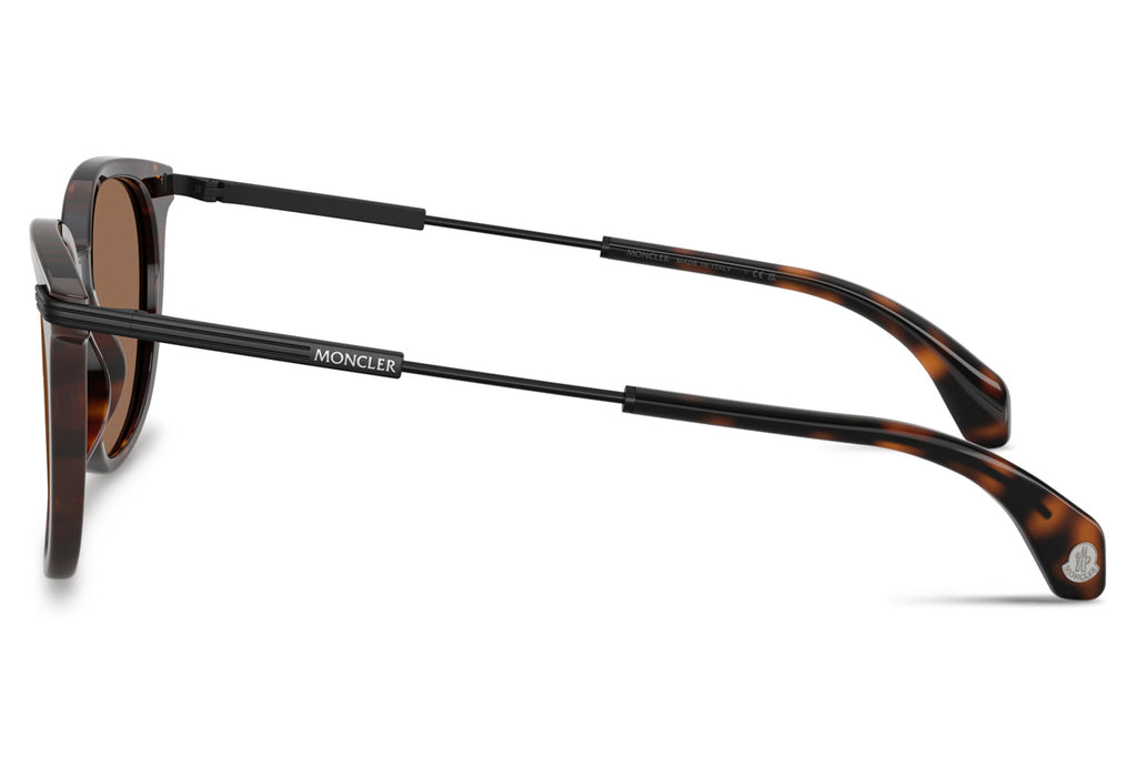 Moncler Lunettes® - Korra (ME6013) Sunglasses Shiny Dark Havana with Solid Brown Lenses