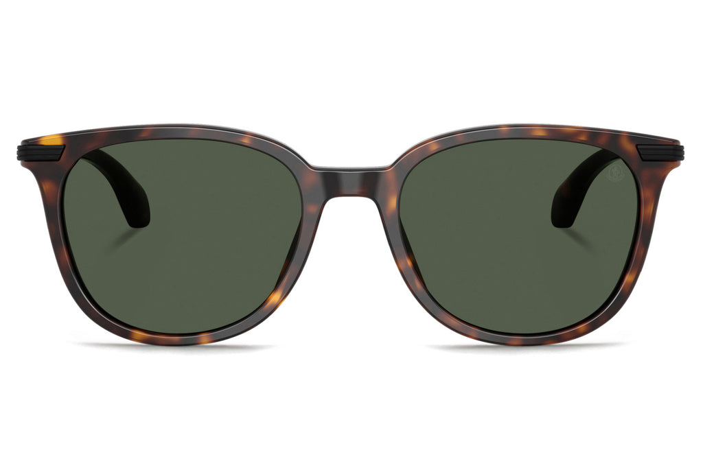 Moncler Lunettes® - Korra (ME6013) Sunglasses Shiny Dark Havana with Solid Green Polar Lenses