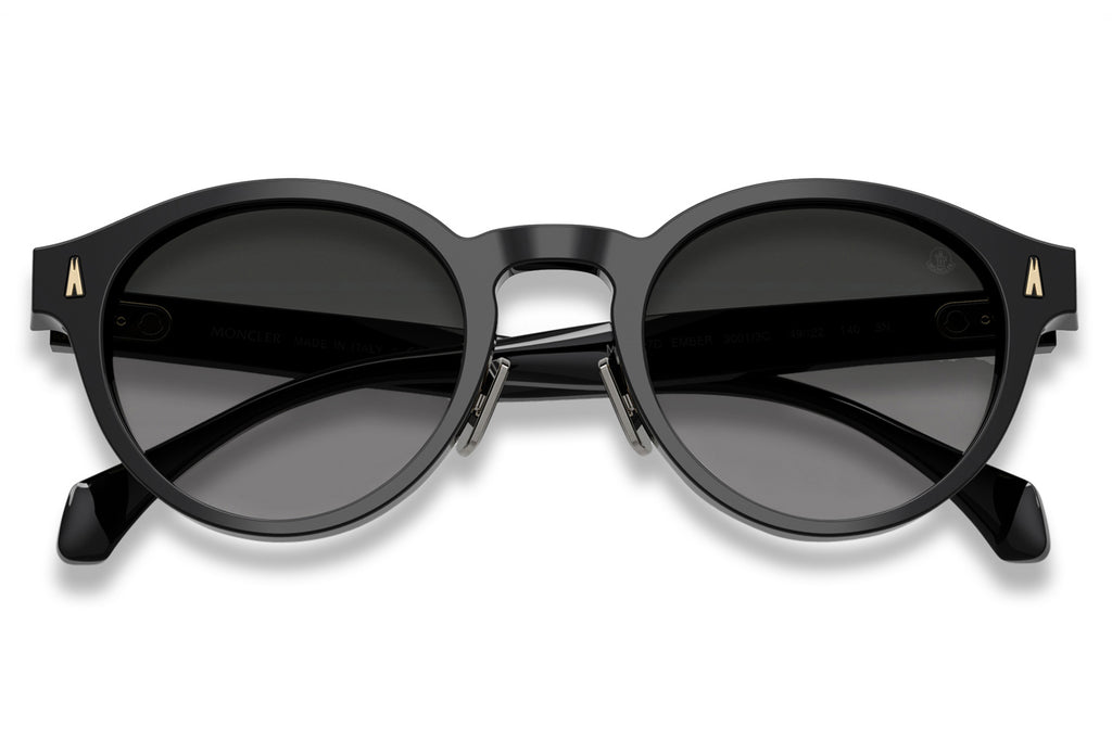Moncler Lunettes® - Ember (ME6017D) Sunglasses Shiny Black with Dark Grey Gradient Lenses