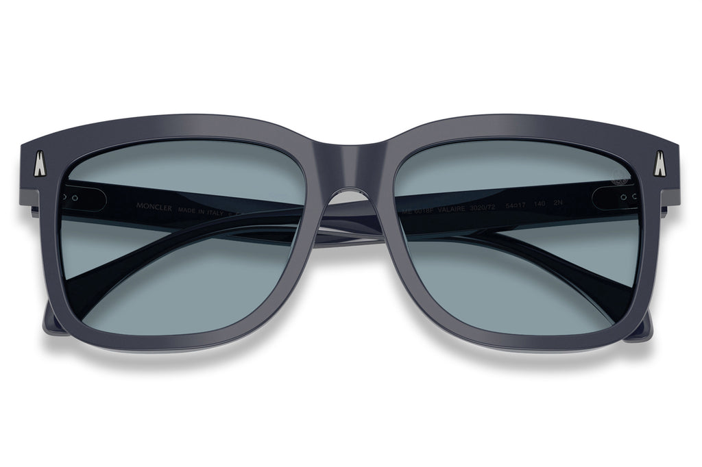 Moncler Lunettes® - Valaire (ME6018F) Sunglasses Shiny Dark Blue with Azure Lenses