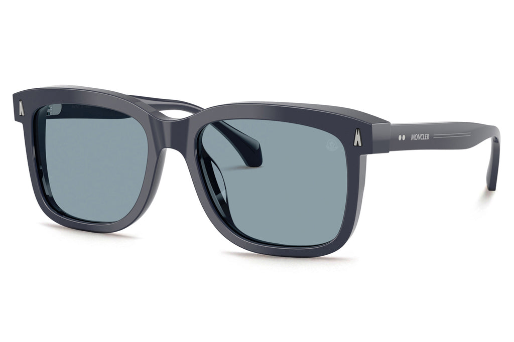 Moncler Lunettes® - Valaire (ME6018F) Sunglasses Shiny Dark Blue with Azure Lenses