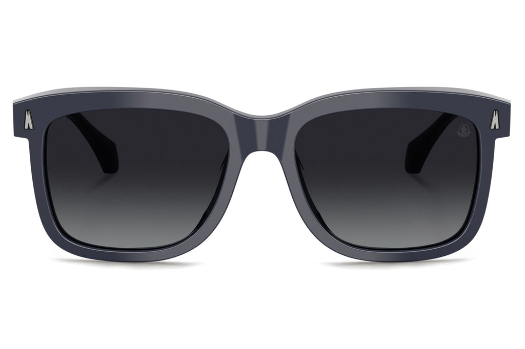 Moncler Lunettes® - Valaire (ME6018F) Sunglasses Shiny Dark Blue with Grey Gradient Polar Lenses