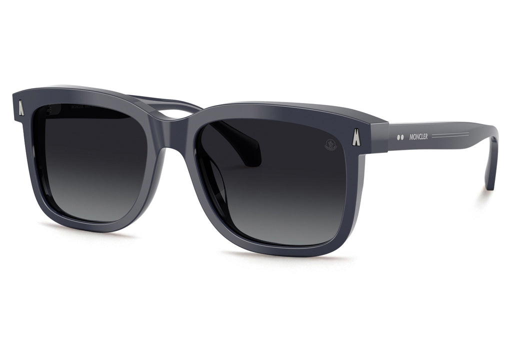 Moncler Lunettes® - Valaire (ME6018F) Sunglasses Shiny Dark Blue with Grey Gradient Polar Lenses