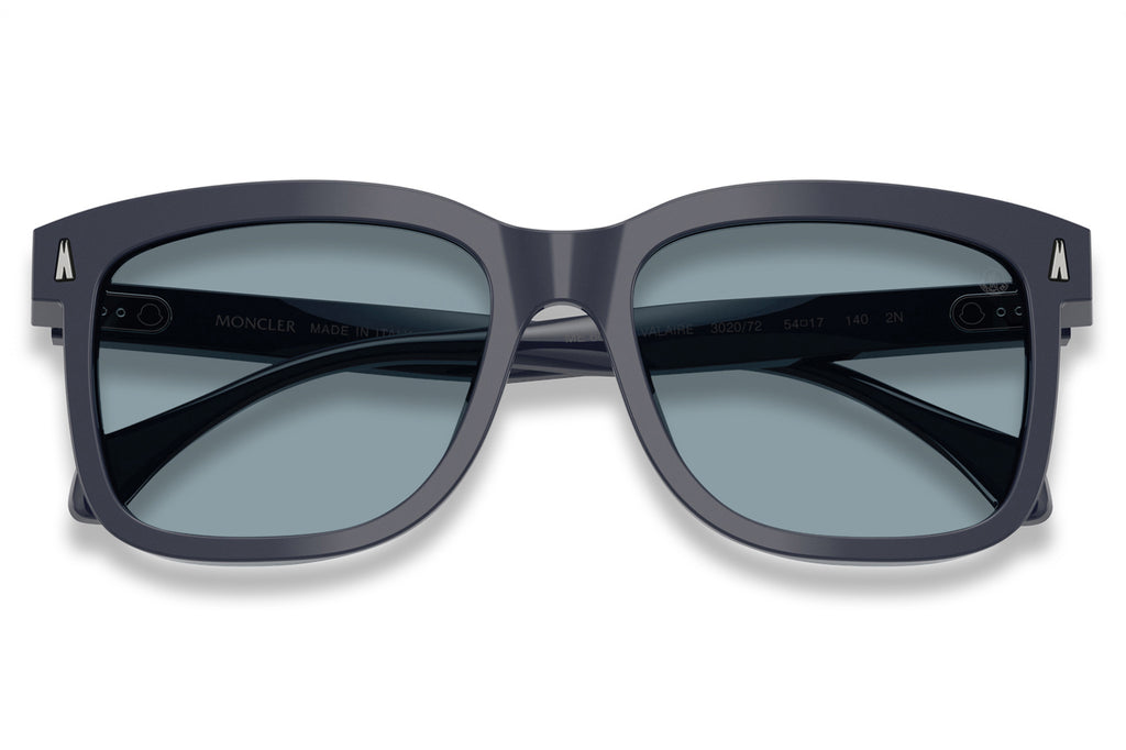 Moncler Lunettes® - Valaire (ME6018) Sunglasses Shiny Dark Blue with Azure Lenses
