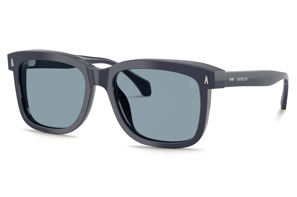 Moncler Lunettes® - Valaire (ME6018) Sunglasses Shiny Dark Blue with Azure Lenses