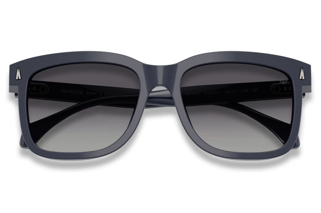 Moncler Lunettes® - Valaire (ME6018) Sunglasses Shiny Dark Blue with Grey Gradient Polar Lenses
