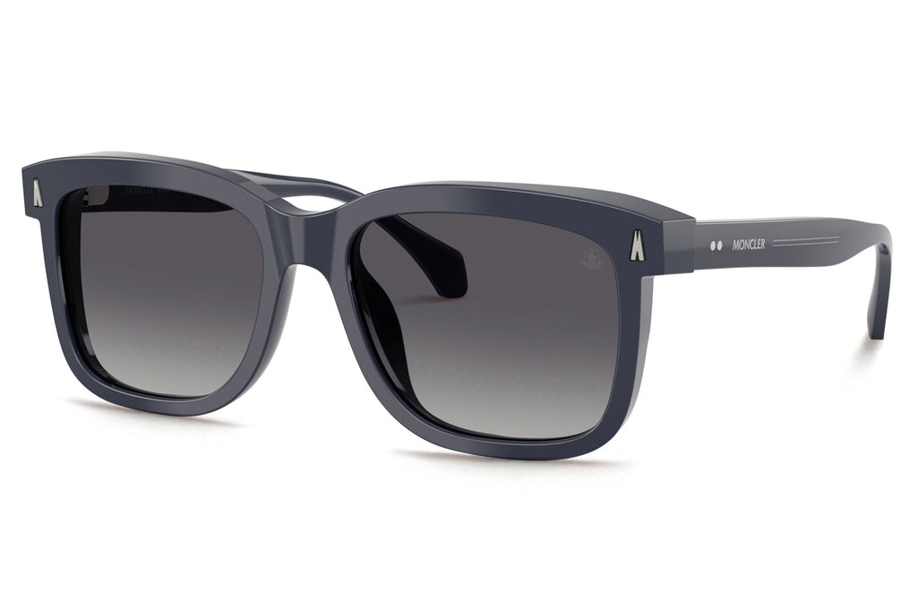 Moncler Lunettes® - Valaire (ME6018) Sunglasses Shiny Dark Blue with Grey Gradient Polar Lenses