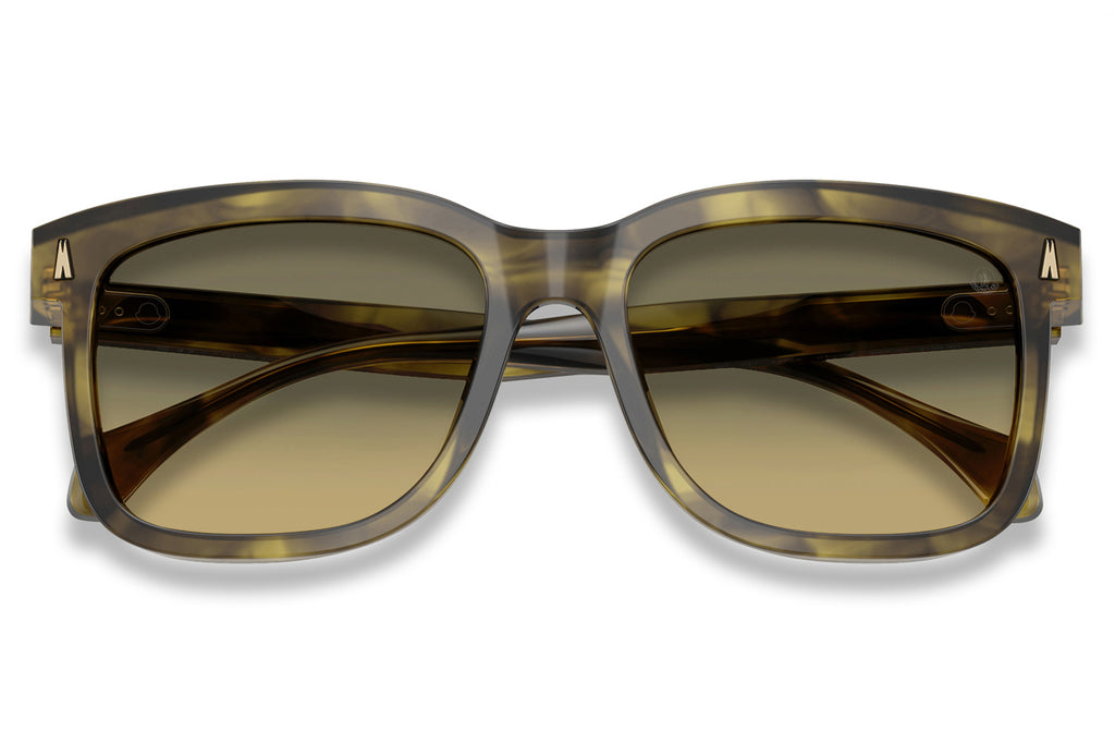 Moncler Lunettes® - Valaire (ME6018) Sunglasses Shiny Green Striped Havana