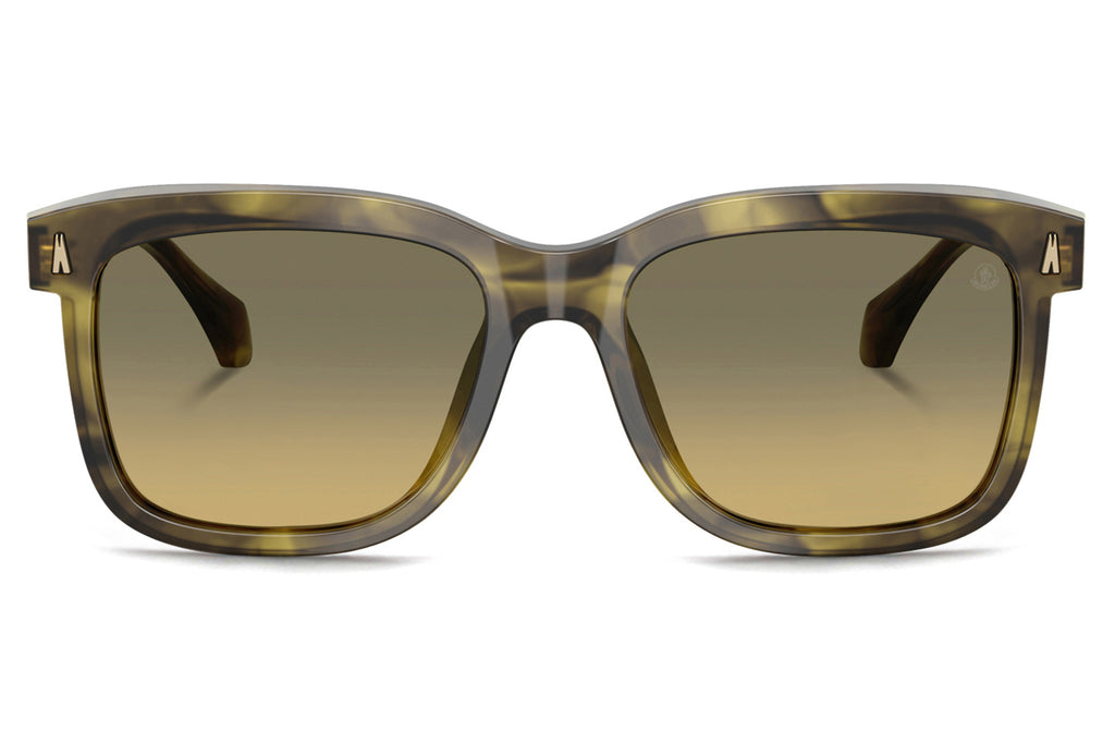 Moncler Lunettes® - Valaire (ME6018) Sunglasses Shiny Green Striped Havana