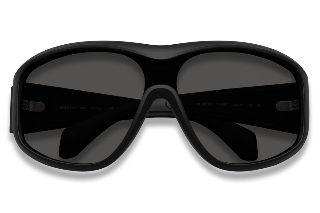 Moncler Lunettes® - Thyra (ME8016U) Sunglasses Matte Black with Dark Grey Solid Lenses