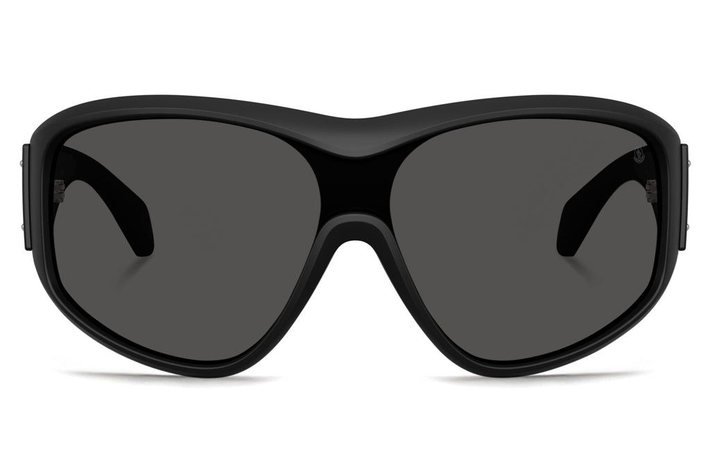 Moncler Lunettes® - Thyra (ME8016U) Sunglasses Matte Black with Dark Grey Solid Lenses