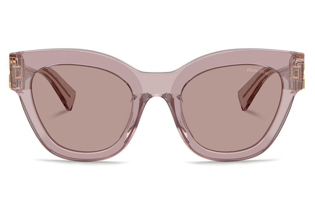Miu Miu - MU 01YSF (Low Bridge Fit) Sunglasses Transparent Mauve with Light Purple Brown (12W20I)