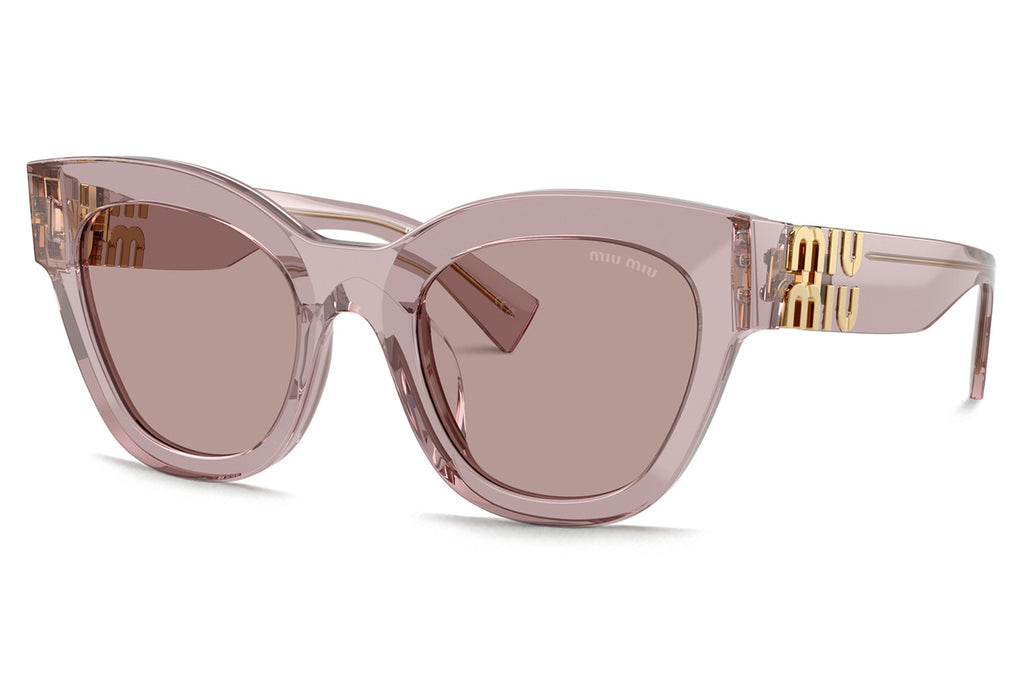 Miu Miu - MU 01YSF (Low Bridge Fit) Sunglasses Transparent Mauve with Light Purple Brown (12W20I)