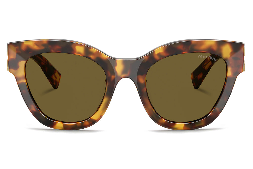 Miu Miu - MU 01YSF (Low Bridge Fit) Sunglasses Havana Honey with Dark Brown Lenses (14L09Z)