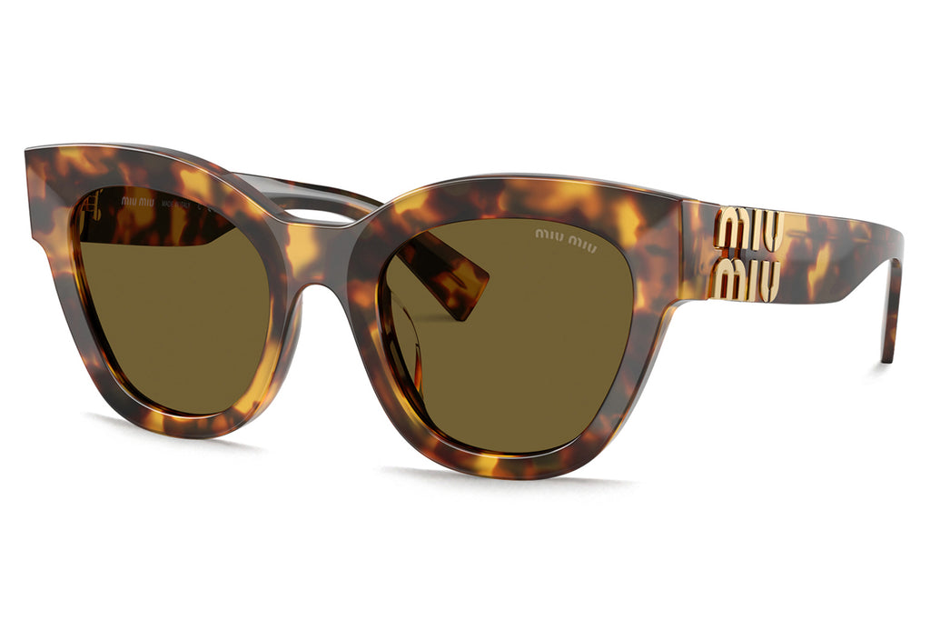 Miu Miu - MU 01YSF (Low Bridge Fit) Sunglasses Havana Honey with Dark Brown Lenses (14L09Z)