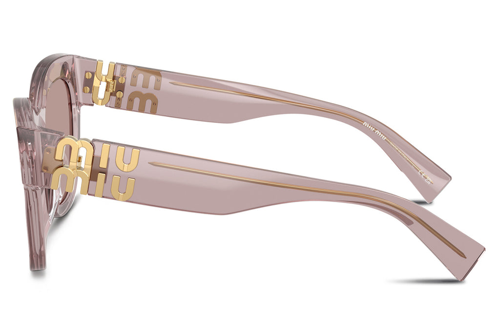 Miu Miu - MU 01YS Sunglasses Transparent Mauve with Light Purple Brown Lenses (12W20I)