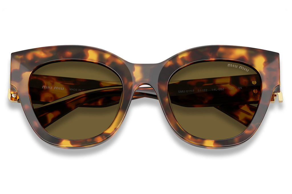 Miu Miu - MU 01YS Sunglasses Havana Honey with Dark Brown Lenses (14L09Z)