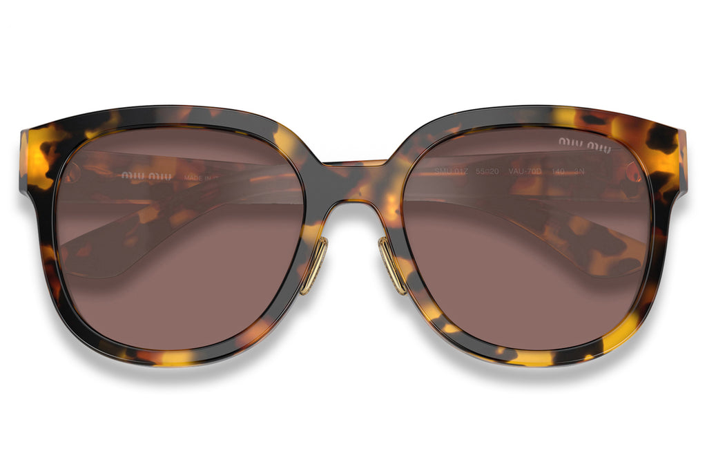 Miu Miu - MU 01ZS Sunglasses Havana Honey with Brown Mirror Silver Lenses (VAU70D)