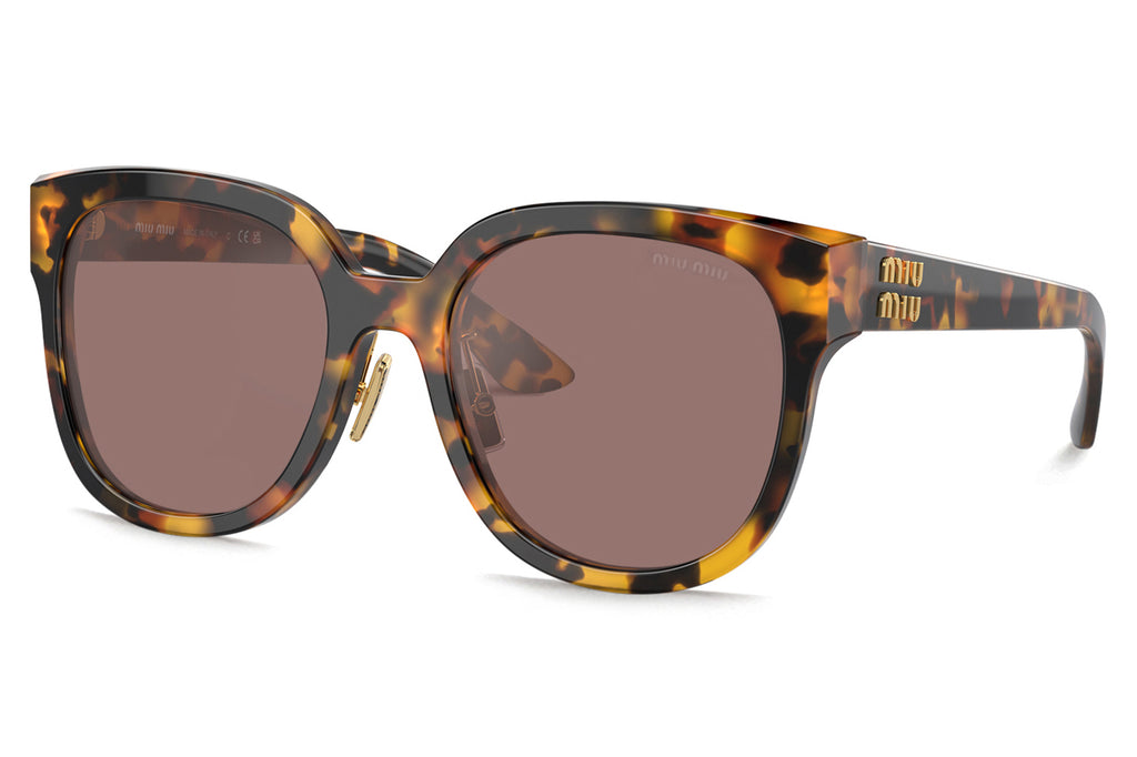Miu Miu - MU 01ZS Sunglasses Havana Honey with Brown Mirror Silver Lenses (VAU70D)