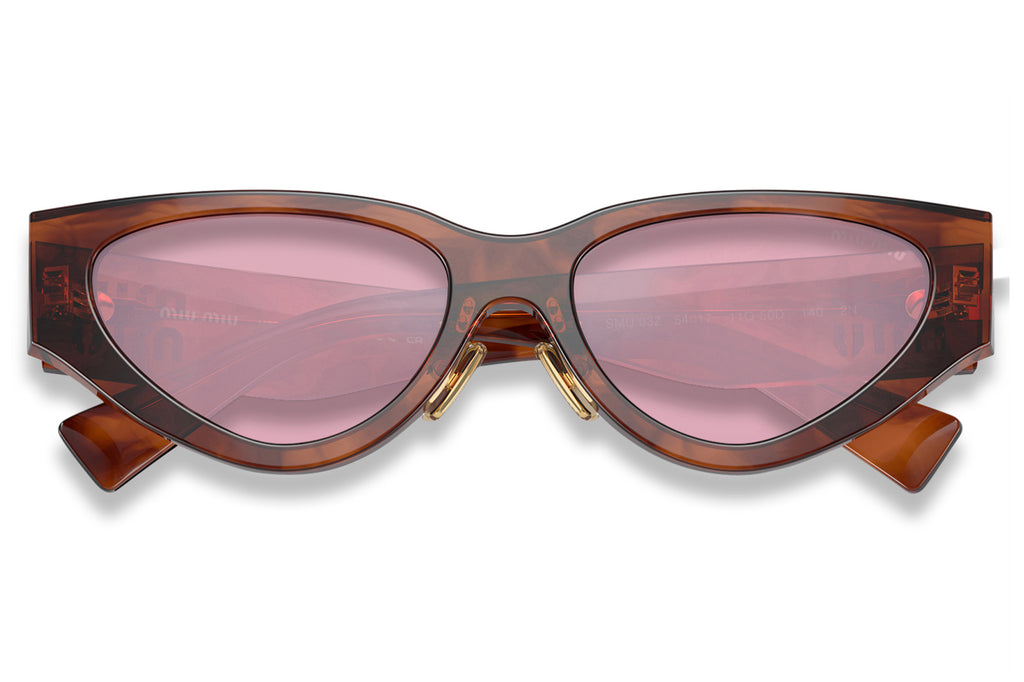 Miu Miu - MU 03ZS Sunglasses Striped Tobacco with Bordeaux Lenses (11Q50D)