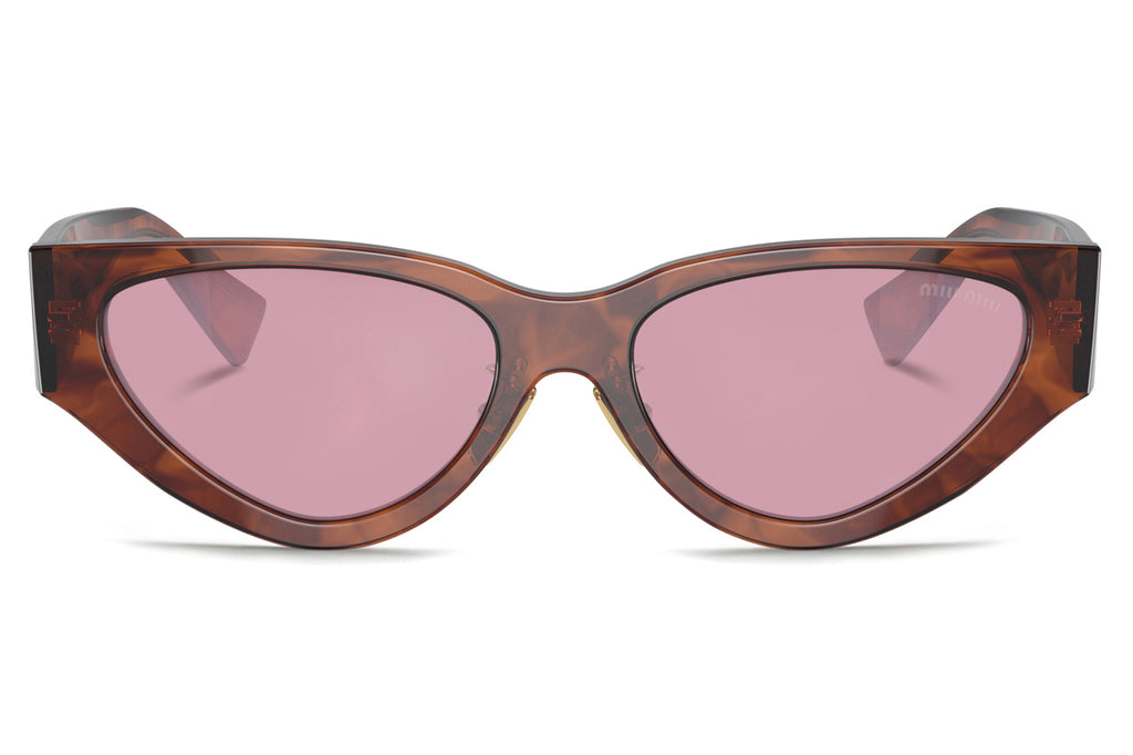 Miu Miu - MU 03ZS Sunglasses Striped Tobacco with Bordeaux Lenses (11Q50D)